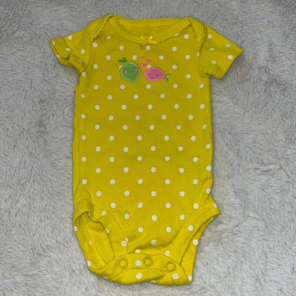 (3 for $10) carters yellow polkadot bodysuit